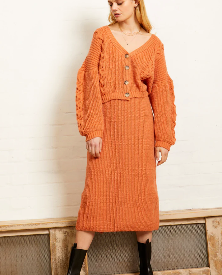 Cara & The Sky Chloe Knit Skirt Apricot