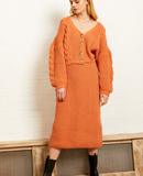 Cara & The Sky Chloe Knit Skirt Apricot
