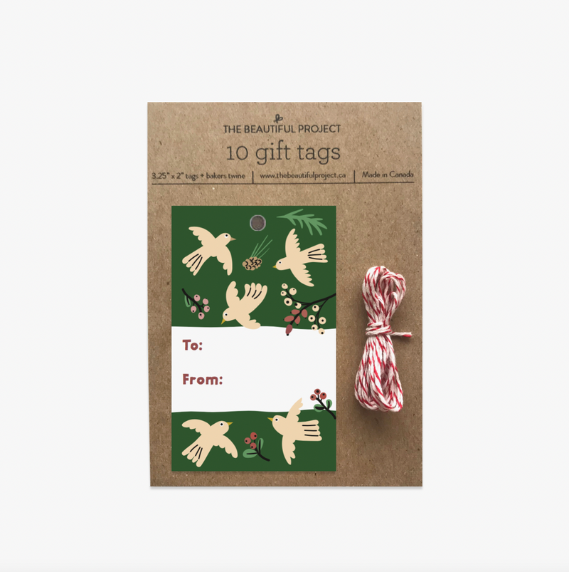 The Beautiful Project Doves & Berries Holiday Gift Tags