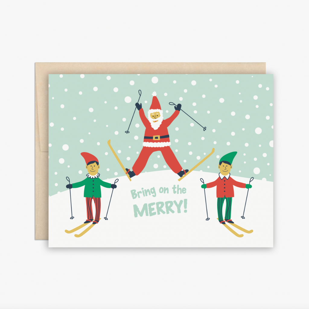 The Beautiful Project Santa Skiis Christmas Card
