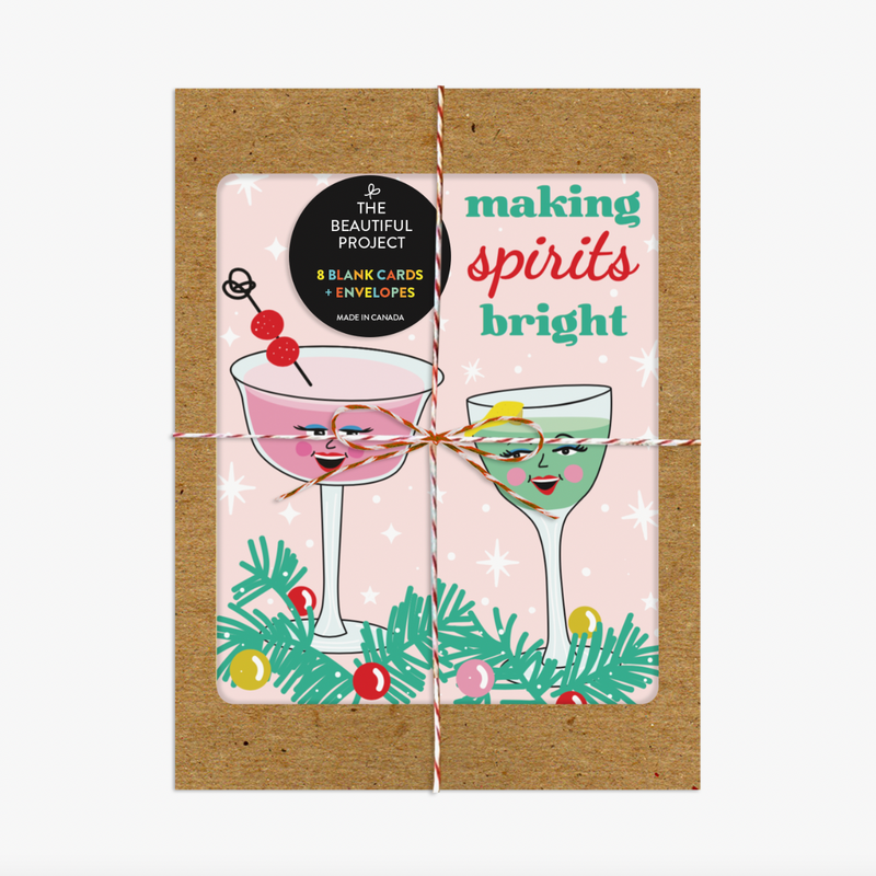 The Beautiful Project Retro Cocktail Bright Spirits Card Box Set Of 8
