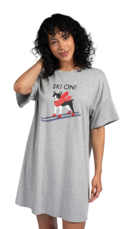 Latte Love Holiday Night Shirt Ski On