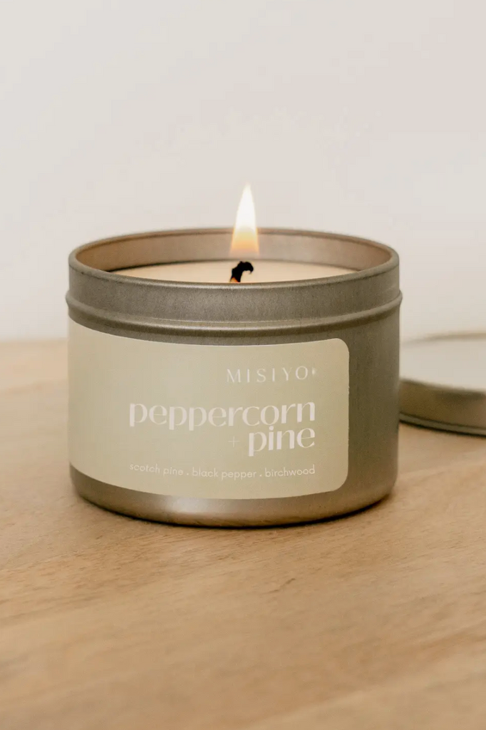 Misiyo Peppercorn & Pine 6oz Tin Candle