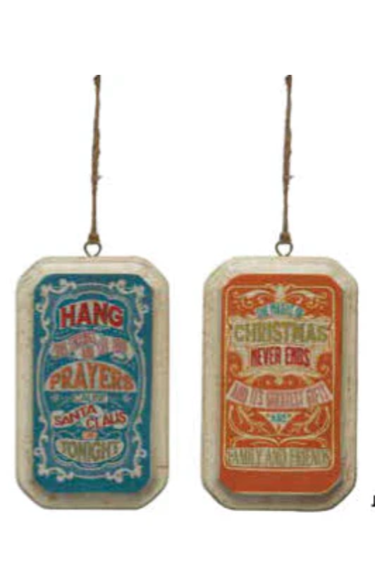 Creative Co Op Wood Holiday Saying Oranament