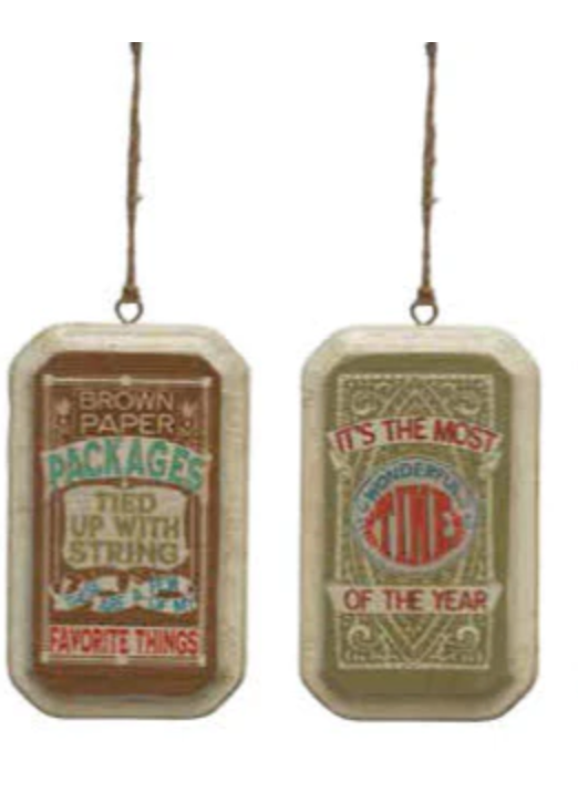 Creative Co Op Wood Holiday Saying Oranament