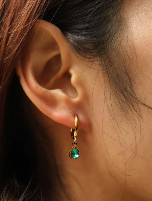 Hackney Nine Winnie Emerald Drop Earrings