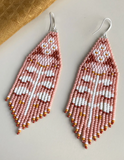 Abell Designs Tapered Folk Flower Seed Earrings Pink