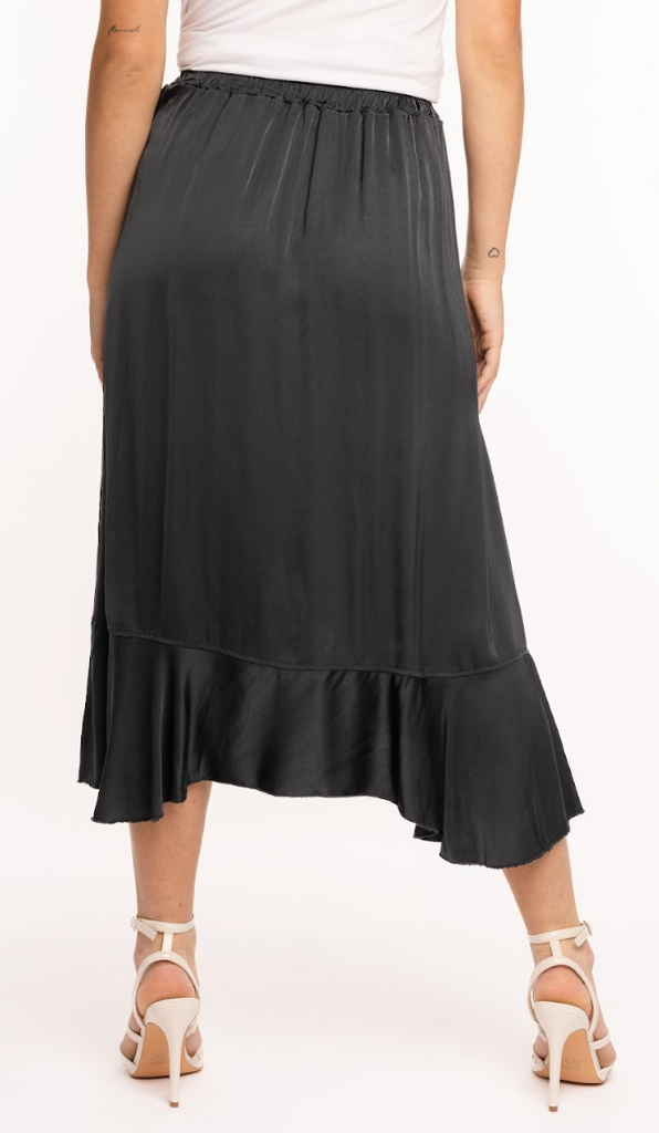 M Made In Italy Ruffle Skirt Anthracite