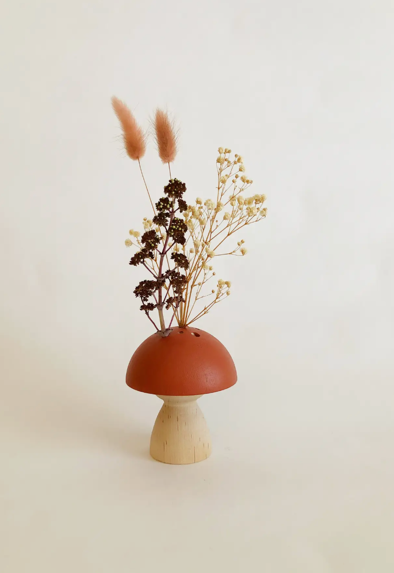 Stacey Wong Large Mushroom Vase With Dried Florals