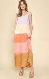 Mystree Washed Colour Block Dress Lilac Combo