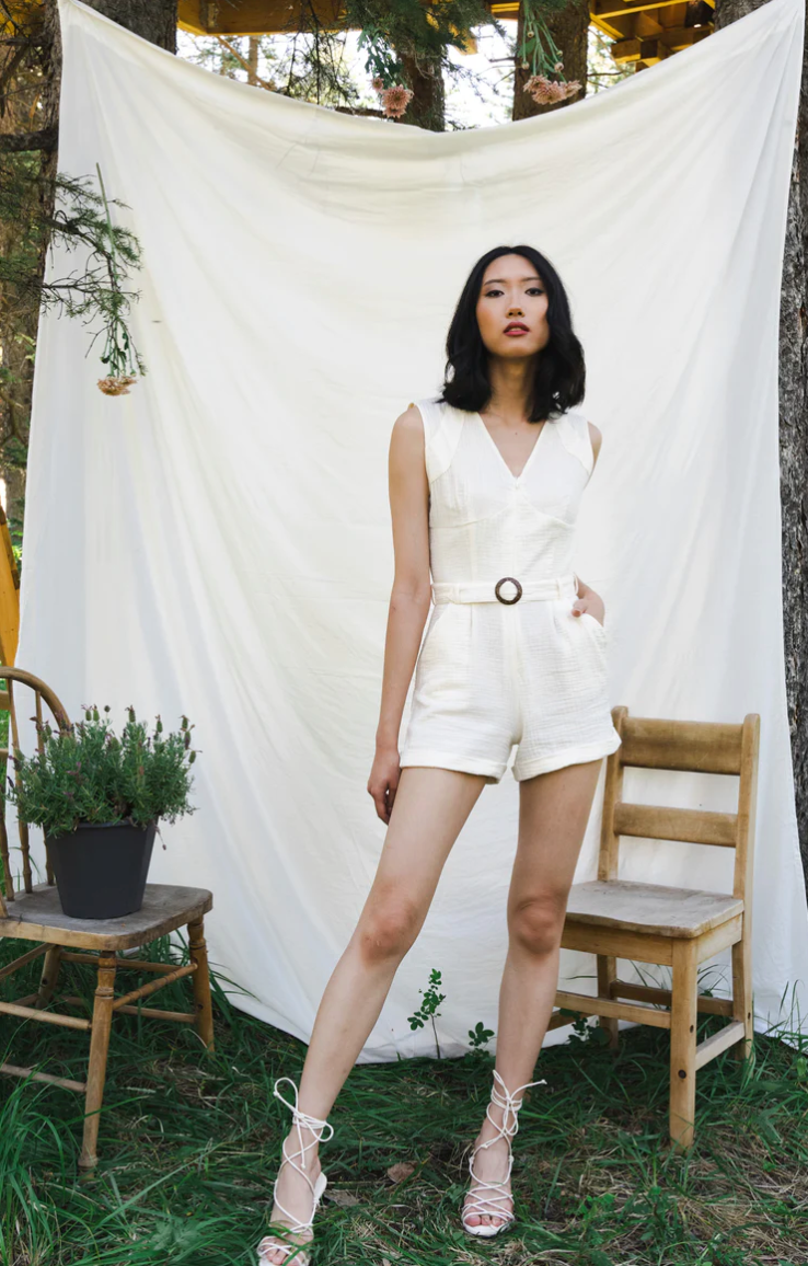 Fireflies For Lanterns Alessandra Romper Ivory