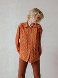 Indi & Cold Floral Button Blouse Terracotta
